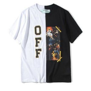 使い勝手のいい 2色可選配色切替 超激安価格半袖Tシャツ Off-White オフホワイト