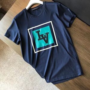 高品質な素材のルイヴィトンコピーLOUIS VUITTON刺繍プリントメンズクルーネック半袖ｔシャツホワイト