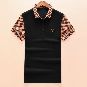 超激得新作LOUIS VUITTONルイヴィトンｔシャツコピー刺繍ロゴ付きポロ黒、白メンズ半袖ｔシャツ