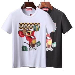 LOUIS VUITTONルイヴィトンｔシャツコピーJerryプリントメンズクルーネック半袖ホワイト