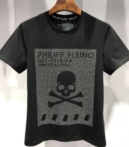 便利な定番アイテムPHILIPP PLEINフィリッププレイン偽物ロゴ付きメンズクルーネック半袖ｔシャツブラック、ホワイト