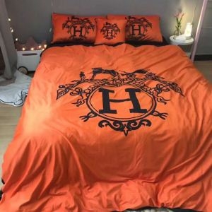 HERMESエルメス スーパーコピー 寝具ベッドカバー素朴なデザイン暖かみのあるオレンジカラーコットン素材