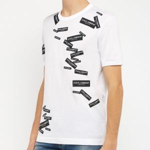 ドルチェ&ガッバーナ tシャツ コピーDolce&Gabbanaラウンドネック半袖ロゴラベル付きショートスリーブG8IV0ZG7RJMW0800