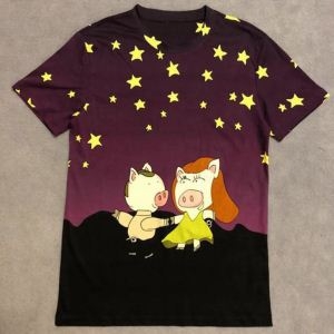 ドルチェ 半袖 コピーDolce&Gabbana可愛いグラフィックプリント上品なコットンラウンドネックTシャツ