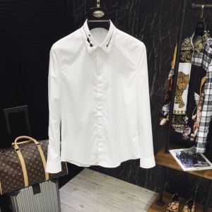 ARMANIアルマーニ 服 コピーホワイトとブラックの2色展開メンズ長袖ボタンダウンシャツスタイリッシュな大人男性