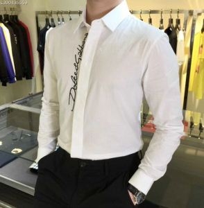 軽量コットンDolce&Gabbanaドルチェ 長袖 コピークラシックでトレンドなホワイト長袖シャツメンズ
