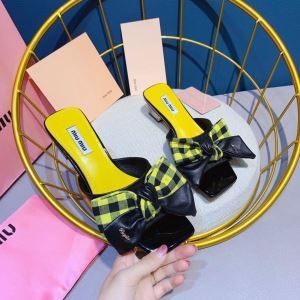 ミュウミュウ MIUMIU スリッパ 2色可選 SS19春夏...