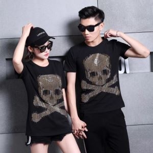 フィリッププレイン ユニセックス トップス 今季で注目度が高いアイテム T-SHIRT ROUND NECK SS SKULL コピー 最安値