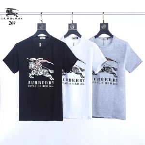 バーバリー ｔシャツ コピー 定番コーデに決める 限定品 メンズ Burberry カジュアル コーデ ３色可選 プリント 品質保証