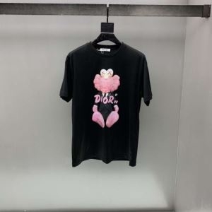 Dior ｔシャツ メンズ キッズライクな可愛さが魅力 ディオール コピー 安価 大人気 プリント 黒白２色 コラボ 品質保証