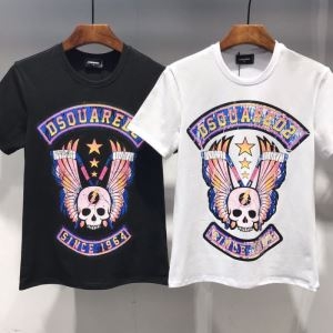 着回し力抜群な流行服 D SQUARED2 ディースクエアード ｔシャツ コピー ブラック ホワイト プリント ユニセックス お買い得