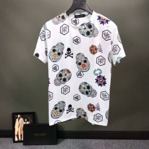 派手にはなりすぎず   PHILIPP PLEIN Tシャツ/半袖 元気な印象のコーデ  3色可選フィリッププレイン 2019SS