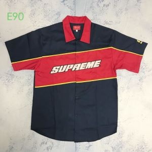 2色可選 おすすめする注目トレンド  Tシャツ/半袖 Supreme color blocked work shirt 19AW logo