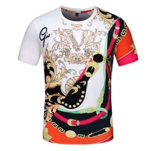 ヴェルサーチ Tシャツ メンズ コーデをよりシックに変化 VERSACE MIXED PRINT T-SHIRT コピー プリント 通勤通学 品質保証