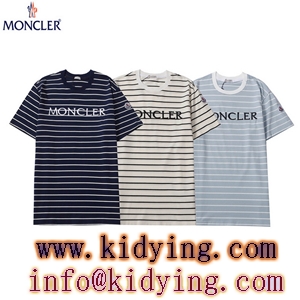 2021å¹´ãƒˆãƒ¬ãƒ³ãƒ‰MONCLER ãƒ¢ãƒ³ã‚¯ãƒ¬ãƒ¼ãƒ« å½ç‰© tã‚·ãƒ£ãƒ„/åŠè¢– ãƒœãƒ¼ãƒ€ãƒ¼æŸ„ ã‚«ã‚¸ãƒ¥ã‚¢ãƒ«ãªå°è±¡ã‚’æ¼”å‡º