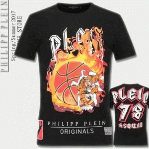 肌触りが良いフィリッププレイン、Philipp Pleinの虎とサッカボール画像のボーイ半袖Tシャツ.