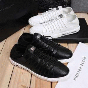 大人気な新品のフィリッププレイン、Philipp Pleinの靴紐とゴロツキの黒、白メンズ、レディーススニーカー靴.