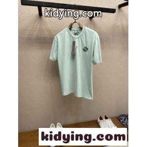 シンプル フラワー刺繡 半袖Tシャツ クリスチャン・ディオール コピー Tシャツ 偽物 グリーンkid26P1151f