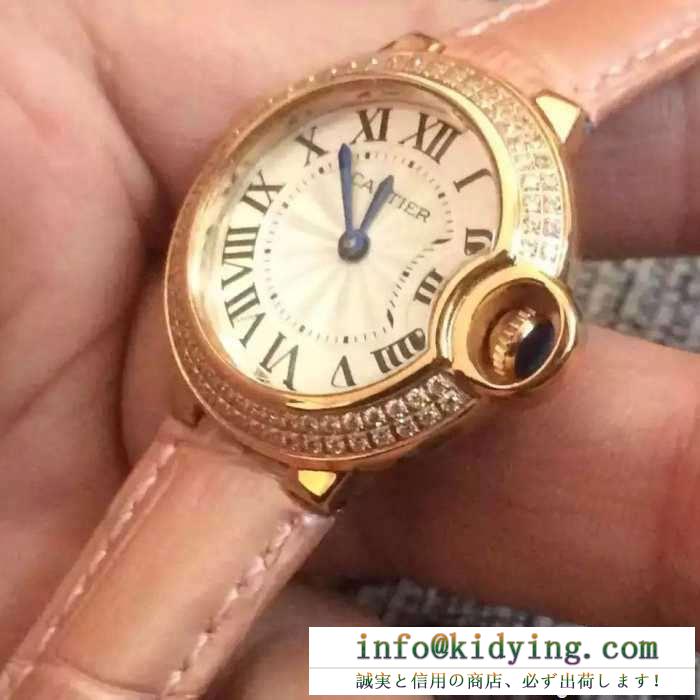 2016  カルティエ  cartierデザイン性の高い 3針クロノグラフ 日付表示 女性用腕時計