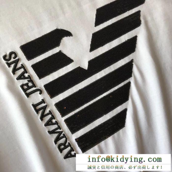 TOPセラー賞ARMANIアルマーニ通販ロゴプリント高級素材を採用メンズクルーネック半袖Tシャツコピー