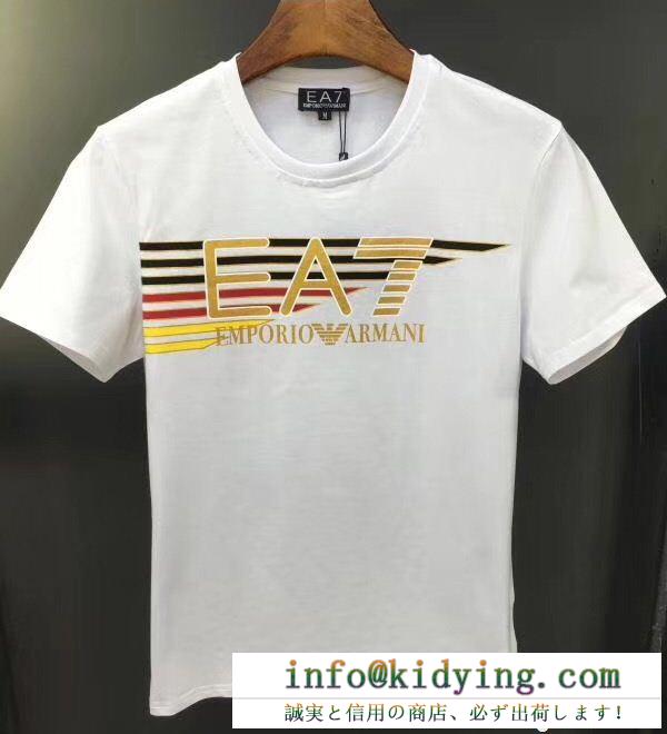 エンポリオ アルマーニコピーemporio armani ea7 tシャツメンズブランドロゴプリント3zpta0-pjm5z-1200ブラック、ホワイト半袖