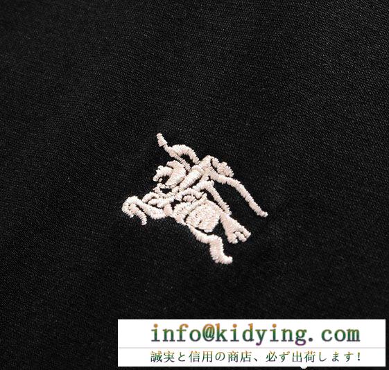 BURBERRYバーバリーコピー3955999ポロチェックカラメンズ半袖ビジネス用Tシャツブラック