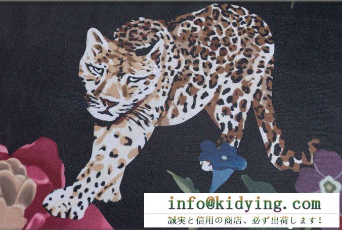 【HOT新品】ドルガバ コピー ｔシャツ 夏dolce&gabbana 個性 綺麗 プリント 柄 floral leopard print t-shirt メンズ