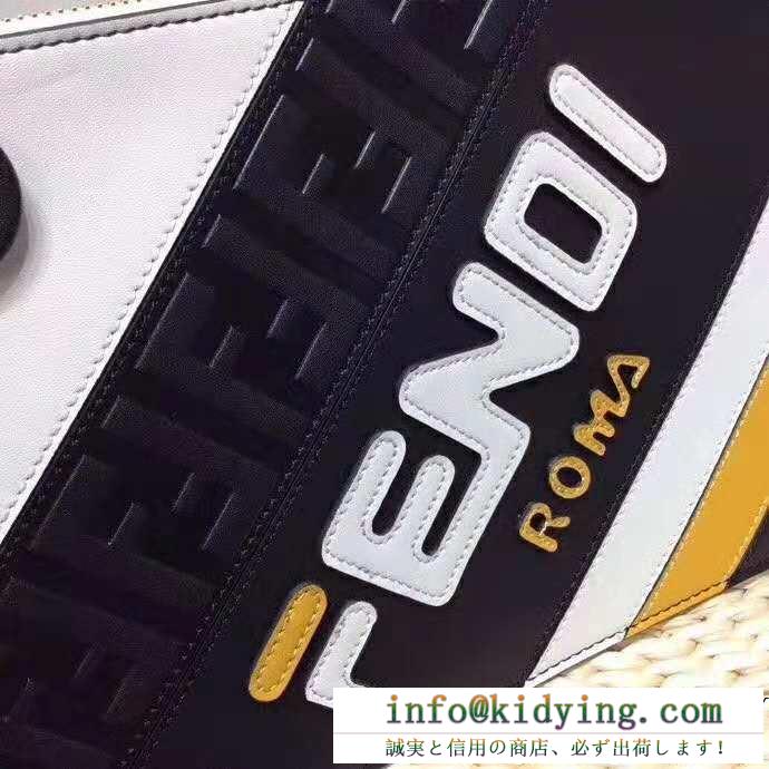 FENDI x filaの大人気コラボ商品フェンディ クラッチバッグ コピー8bs021a5s1f15hkミディアムサイズトリプレットマルチカラーレザークラッチバッグ
