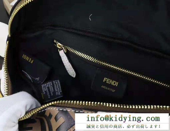 FENDIフェンディ バッグ コピーブラウントーンのffロゴのモノグラムパターンデザインレディースファッションベルトバッグ