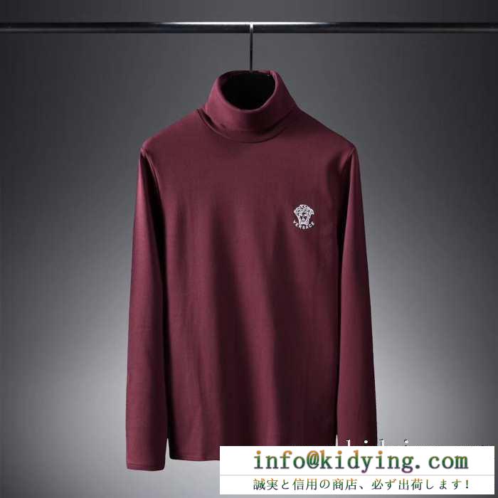 長袖Tシャツ 3色可選 大満足の2019秋冬新作 冬を乗り越えるためのマストアイテム ヴェルサーチ versace
