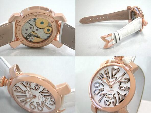 可愛くて上品なガガミラノ gaga milano レデイース用の数字表示の腕時計.