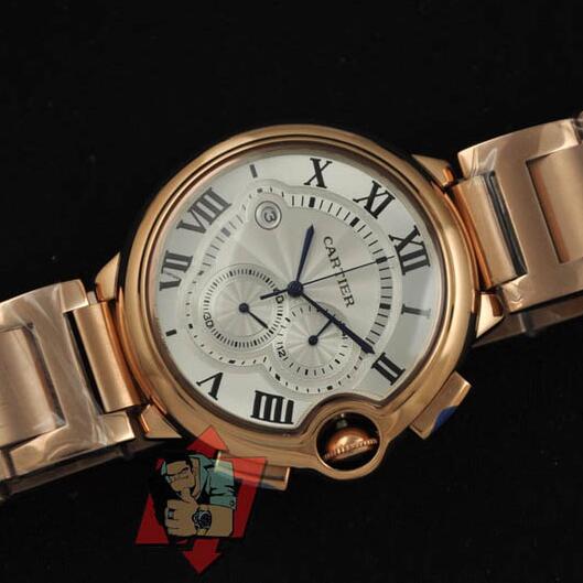 超激得限定セールのカルティエ 時計 コピー cartier 腕時計 レディース バロン ブルーsm 日付付きクォーツ ステンレス ホワイトとゴールド文字盤.