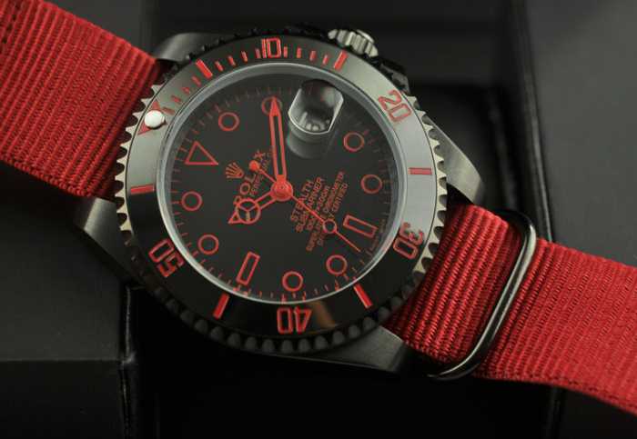 2017完売再入荷 自動巻き 機械式 rolexロレックス メンズ腕時計黒文字盤レッドベルトウォッチ特別新品