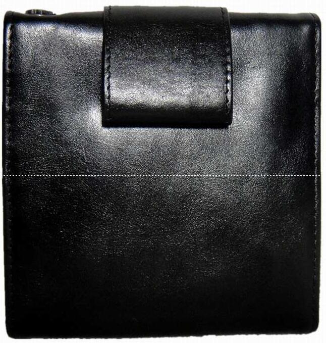 Chrome heartsクロムハーツ財布 スーパーコピー レザー ブラック 黒いクロスロゴ付き メンズ 三つ折り財布