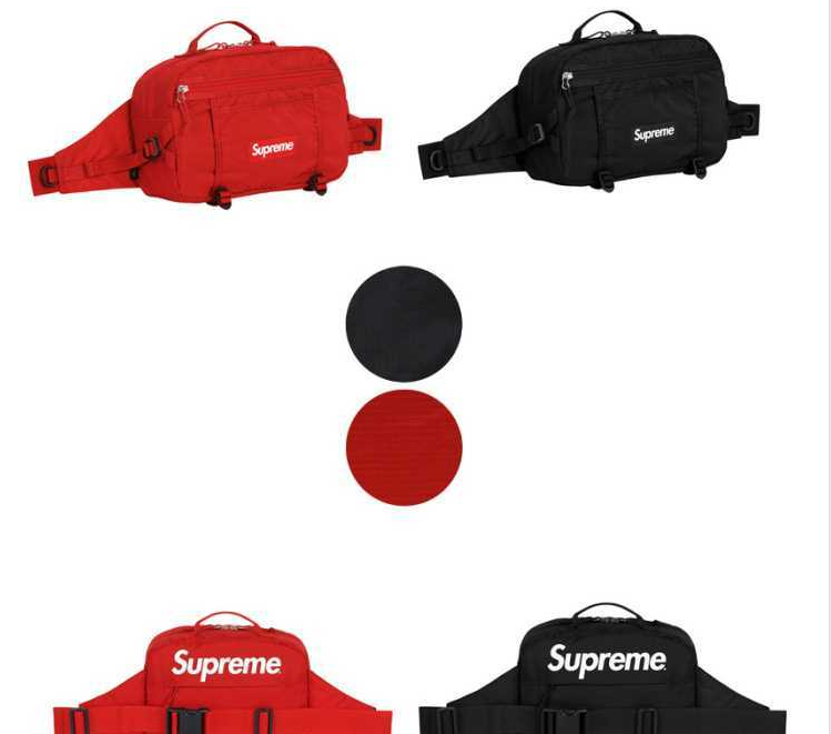 SUPREME 2018ss シュプリーム ウエストバッグ コピー supreme box logo 後ろと斜め掛けバッグ クラシックな赤と黒 2色可選