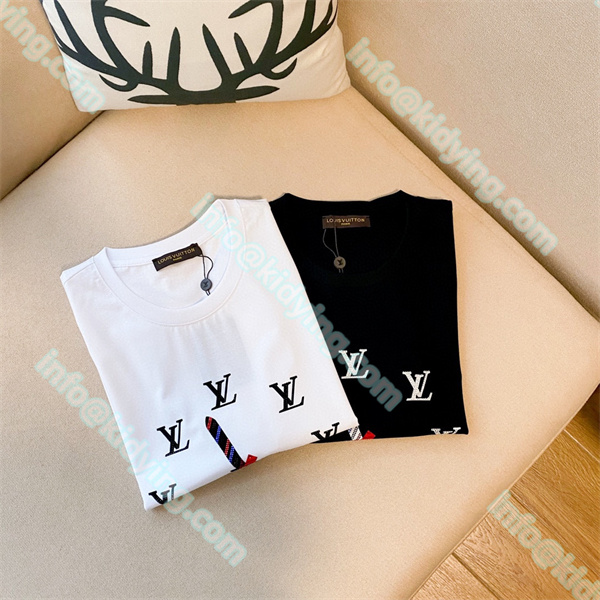 ルイ ヴィトン メンズ tシャツ LVロゴ 激安 ヴィトン コピー 偽物