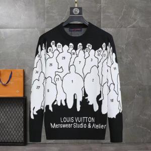 LOUIS VUITTON ルイヴィトン スタジオ ジャカード 柔らかいウールの丸ネック セーター偽物 遊び心溢れる