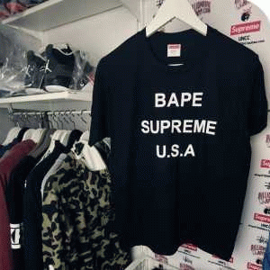 2016 売れ筋のいい supreme bape 男女兼用 半袖Tシャツ