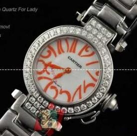 人気販売中のCartier、カルティエの女性数字表示腕時計.