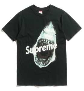最安値本物保証2017春夏物 SUPREME シュプリームＴシャツ偽物 高品質 サメの半袖Tシャツブラック