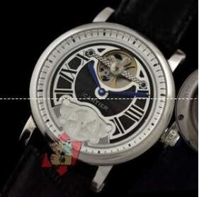 驚きの破格値人気Cartierカルティエ腕時計コピー男女兼用腕時計　輸入クオーツ　黒文字盤ウォッチ　ブラックレザーベルト