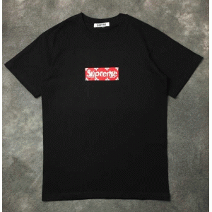 Supremeシュプリーム通販　半袖Tシャツ　ルイヴィトンｘシュプリーム　ボックスロゴ付き　男女兼用　ブラック　ホワイト　グレー3色　