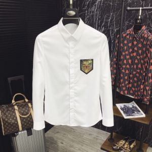 ドルチェ シャツ コピーDolce&Gabbana薄手のメンズ長袖シャツ蝶のプリント上品でシンプルなデザイン