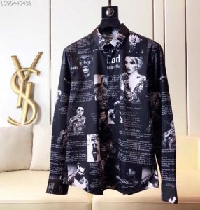 ドルガバ 偽物Dolce&Gabbanaプリント長袖メンズボタンダウンシャツ大人のカジュアルスタイル