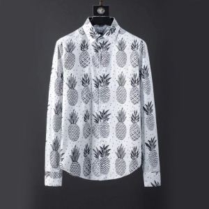 ドルガバ 服 偽物Dolce&Gabbana優しい色合いのカジュアルな長袖シャツ春夏の感じパイナップルのプリント