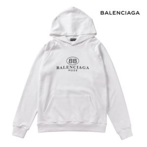 バレンシアガ メンズ パーカー 2019SSで定番中の定番 コピー BB BALENCIAGA MODE ブラック ホワイト カジュアル 品質保証