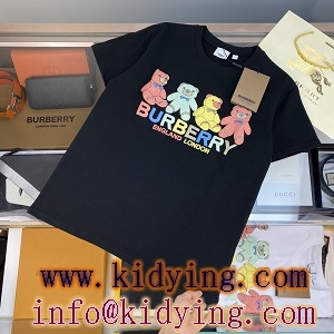 BURBERRY バーバリー コピー 服 Tシャツ 半袖 甘めなファッション シンプルな丸首ネックデザイン
