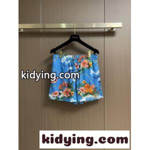 フローラルプリント ショートパンツ グッチ ブランド コピー パンツ 偽物 シルク ブルーkid26aOjquu