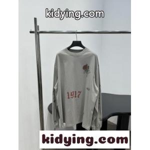 ユニセックス オーバーサイズ 長袖Tシャツ バレンシアガ スーパーコピー Tシャツ 偽物 グレーkid26Oveqyu