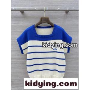 コットン＆ウール スクエアネック 半袖ニット ロエベ コピー ニット コピー ホワイトkid268bqWfm